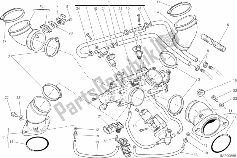 Alle onderdelen voor de Gasklephuis van de Ducati Monster 795 ABS EU Thailand 2014